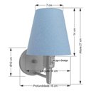 Ver imagem 4 de Arandela Cone Md-2013 Cinza C- Inter Liga e Desl Cúpula em Tecido Azul Bebê - Bivolt