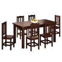 Ver imagem 1 de Conjunto Sala de Jantar 160x88 com 6 Cadeiras Diamante - Nemargi:castanho