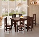 Ver imagem 2 de Conjunto Sala de Jantar 160x88 com 6 Cadeiras Diamante - Nemargi:castanho