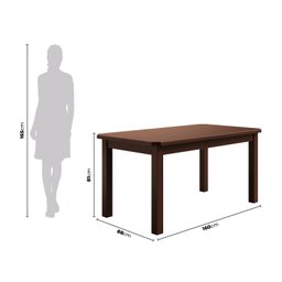 Conjunto Sala de Jantar 160x88 com 6 Cadeiras Diamante - Nemargi:castanho - 3