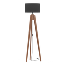 Ver imagem 1 de Luminária de Chão Pé Madeira Maciça Tratada C/ Cúpula Preto