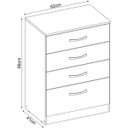 Ver imagem 3 de Cômoda para Quarto 4 Gavetas Estrela Ebano