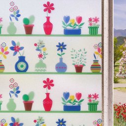 Pelicula Adesivo Eletrostatica Vidro Jateado Vaso de Flores - 1