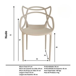 Kit 2 Cadeiras Allegra Design Durável Uso Interno e Externo - 4