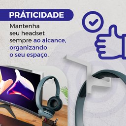 Suporte para Headset Canto Monitor-compacto-organizador -lado Direito-abs-fone de Ouvido-acessório - 6