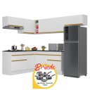 Ver imagem 3 de Armário Cozinha Completa Canto Veneza Mp2104 Multimóveis Branco + Brinde Jogo de Panelas Tramontina