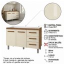 Ver imagem 2 de Balcão de Cozinha Bianca 1,20m 2 Portas 3 Gavetas Cor:savana / Off White