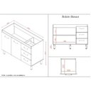 Ver imagem 5 de Balcão de Cozinha Bianca 1,20m 2 Portas 3 Gavetas Cor:savana / Off White