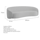 Ver imagem 7 de Kit Sofá 3 Lugares 200cm e 2 Poltronas Orgânico Luxo Recepção Sala de Estar e Tv Amore Linho Cinza C