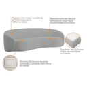 Ver imagem 5 de Kit Sofá 3 Lugares 200cm e 2 Poltronas Orgânico Luxo Recepção Sala de Estar e Tv Amore Linho Cinza C