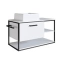 Ver imagem 3 de Gabinete Suspenso com Cuba Suporte para Toalhas 80cm P1007 Branco