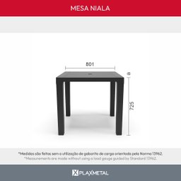 Mesa Multiuso Quadrada Plástica 80 Cm Niala Plaxmetal Amarelo Primavera - 4