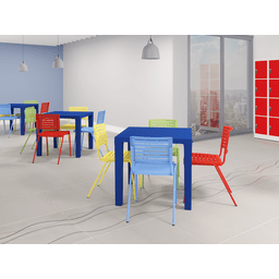 Mesa Multiuso Quadrada Plástica 80 Cm Niala Plaxmetal Amarelo Primavera - 6