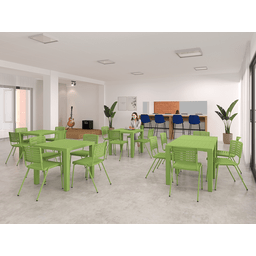 Mesa Multiuso Quadrada Plástica 80 Cm Niala Plaxmetal Amarelo Primavera - 5