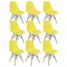 Kit 9 Cadeiras Charles Eames Eiffel Wood Design Amarelo - 3