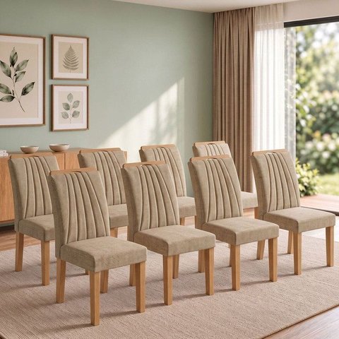 Conjunto 8 Cadeiras para Sala de Jantar Arizona