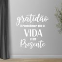 Ver imagem 2 de Adesivo Parede Gratidão Vida Presente Decorativo 65x70cm Branco