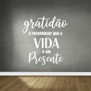 Ver imagem 1 de Adesivo Parede Gratidão Vida Presente Decorativo 65x70cm Branco