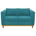 Ver imagem 7 de Kit Sofá 2 Lugares e Poltrona Europa Suede Azul Turquesa - Am Decor