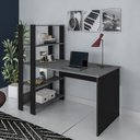 Ver imagem 2 de Escrivaninha com Estante Match 4 Prateleiras 120cm Preto E Grafite