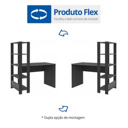 Escrivaninha com Estante 4 Prateleiras 120cm Match  - 7
