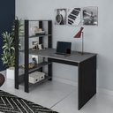 Ver imagem 1 de Escrivaninha com Estante Match 4 Prateleiras 120cm Preto E Grafite