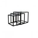 Ver imagem 3 de Conjunto De Mesa Lateral Trio Isabela Preto Tampo Vidro 5