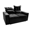 Ver mais imagens de Sofá 3 Lugares Retrátil e Reclinável 1.80m Cama Inbox Smal com Bordado Pantográfico Suede Preto