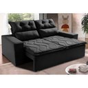 Ver imagem 1 de Sofá 3 Lugares Retrátil e Reclinável 1.80m Cama Inbox Smal com Bordado Pantográfico Suede Preto