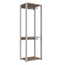 Ver imagem 3 de Closet Modulado Guarda Roupa Roupeiro Estante Quarto Solteiro Casal Cabideiro Branco Marrom Madeira