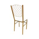 Ver imagem 5 de 4 Cadeiras para Cozinha reforçada cor Dourado Fosco assento branco encosto de grade Poltronas do Sul
