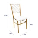 Ver imagem 3 de 4 Cadeiras para Cozinha reforçada cor Dourado Fosco assento branco encosto de grade Poltronas do Sul
