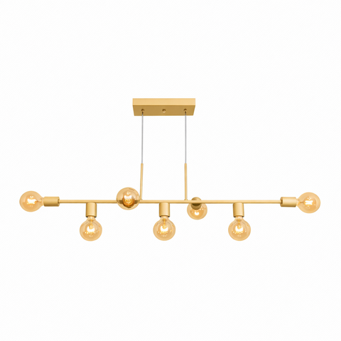 Pendente Ciciliano Aluminio Teto e27 7 Luzes Lumini Lab - Dourado Champanhe