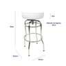 Banqueta Bar Média Altura 65cm Cromada assento branco Giratória Poltronas do Sul - 4