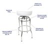 Banqueta Bar Média Altura 65cm Cromada assento branco Giratória Poltronas do Sul - 3