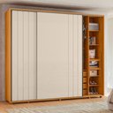 Ver imagem 3 de Guarda Roupa Casal Dalí 2 Portas de Correr 8 Gavetas MDF Cinamomo Off White Madetec 278cm