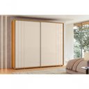 Ver imagem 1 de Guarda Roupa Casal Dalí 2 Portas de Correr 8 Gavetas MDF Cinamomo Off White Madetec 278cm