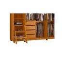 Ver imagem 5 de Guarda Roupa Casal Dalí 2 Portas de Correr 8 Gavetas MDF Cinamomo Off White Madetec 278cm