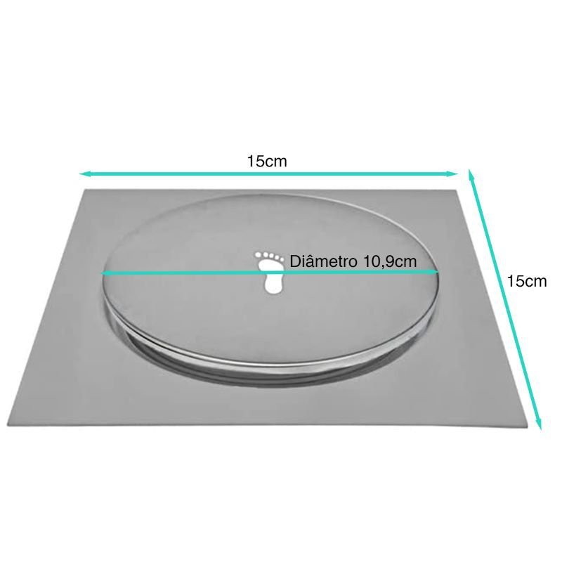Ralo Click Inteligente Lorben para Banheiro 15cm Aço Inox - 4