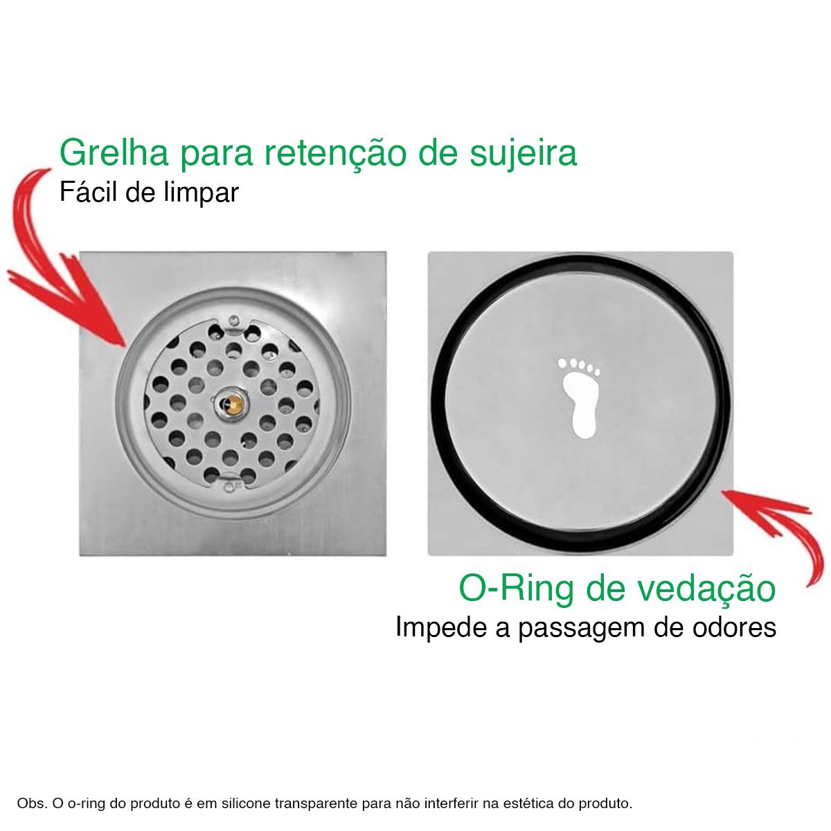 Ralo Click Inteligente Lorben para Banheiro 15cm Aço Inox - 8