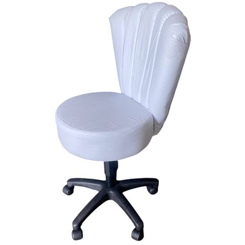 Cadeira Mocho Pétala Corino Branco - In9 Decor