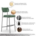 Ver imagem 6 de Kit 4 Banquetas Baixa Sala de Jantar Lisa Pés Preto PU Verde m² - Monari Design