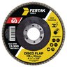 Kit 10 Discos Flap 115mm 4.1/2 Madeira e Aço Cônico Grão 60 Fertak - 1