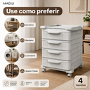 Ver imagem 2 de Carrinho 4 Gavetas com Rodinhas para Casa, Escritório, Quarto, Área Profissional | Mad.U