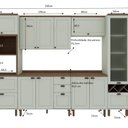 Ver imagem 3 de Cozinha Completa Modulada 6 Peças 100% MDF Iluminata Verde/Mint/Ébano
