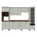 Ver imagem 2 de Cozinha Completa Modulada 6 Peças 100% MDF Iluminata Verde/Mint/Ébano