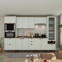 Ver imagem 1 de Cozinha Completa Modulada 6 Peças 100% MDF Iluminata Verde/Mint/Ébano