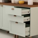 Ver imagem 5 de Cozinha Completa Modulada 6 Peças 100% MDF Iluminata Verde/Mint/Ébano