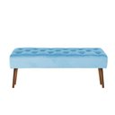 Ver imagem 3 de Banco Estofado Rubi 1,40m Suede Azul Turquesa - Clique Decorações