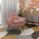 Ver imagem 2 de Poltrona Decorativa Sala de Estar Escritório Quarto Prime: Rosa